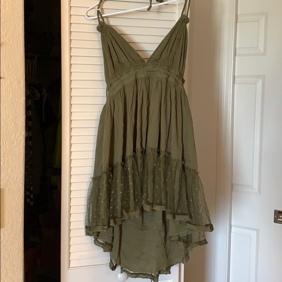 COPY - NWT Army green mini halter v-neck sun dress size 4 - Picture 1 of 7